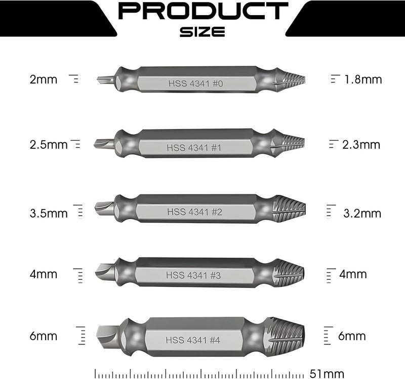 KUSONKEY Valentines Day Gifts for Him,Damaged Screw Extractor Set Gift for Men,Stripped Screws Nuts & Bolts Drill Bit Tools for Broken or Stubborn Screws Removal,Stocking Stuffers for Him - Image 2